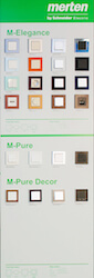 Стенд Merten. Образцы товаров M-Elegance, M-Pure и M-pure Decor.