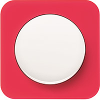 Berker R.1, Рамка: красный. Вставка: полярная белизна. Акрил прозрачный