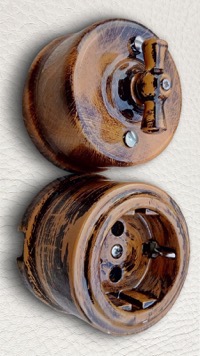 Выключатель и розетка Лизетта Эксклюзив, Керамика,  Цвет: Дух старины