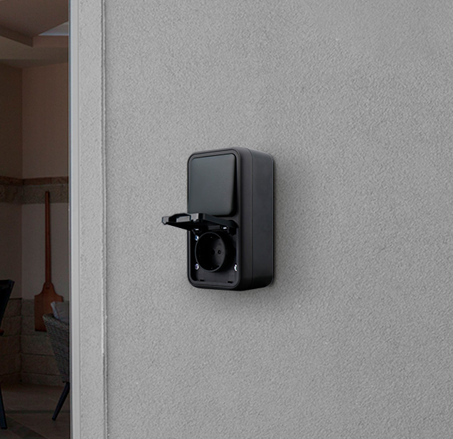 Donel W55, накладная розетка, цвет: антрацит