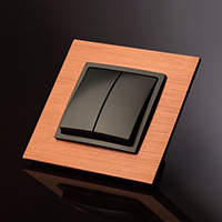 Выключатель двухклавишный ЭРА Elegance, цвет: медь/антрацит