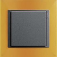 Gira Event Opaque. Цвет рамки: Янтарный; Цвет вставки и клавиши: Антрацит