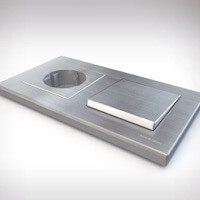 ABB Niessen, серия SKY, Цвет: Нержавеющая сталь, Блок розетка и выключатель