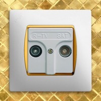 Телевизионная розетка Simon 27, Цвет: Золото