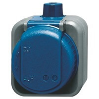 Розетка ABB, Busch-Duro 2000 WDI, Цвет: Серо-синий