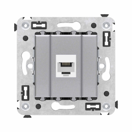 Розетка телефонная
Avanti,  одинарная,   цвет - закаленная сталь,  пластмасса,  4404613DKC,  DKC_4404613,  DKC
 - PULSAL.RU