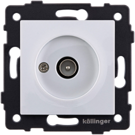 Розетка одиночная TV (тип"папа")
Aspekt,  Eleganz,  Reflex,  телевизионная (TV),  одинарная,   цвет - белый,  пластмасса,  REA-007WH,  Kollinger
 - PULSAL.RU