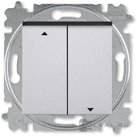 Выключатель жалюзи
Levit,  без фиксации,  без подсветки,   цвет - серебро / дымчатый чёрный,  пластмасса,  3559H-A88445 70W,  2CHH598845A6070,  ABB
 - PULSAL.RU