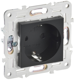 Розетка
Skandy,  со шторками,  с заземлением,  одинарная,  безвинтовые клеммы,   цвет - черный,  пластмасса,  SK-R14-16-1-K02,  IEK
 - PULSAL.RU