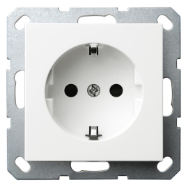 Розетка
R1,  R2,  R3,  со шторками,  с заземлением,  одинарная,  винтовые клеммы,   цвет - белый глянцевый,  пластмасса,  85501W,  Wedder
 - PULSAL.RU