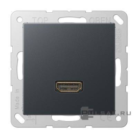 Розетка HDMI
A VIVA,  A creation,  A 550,  A flow,  AS 500,   цвет - антрацит матовый,  пластмасса,  MAA1112ANM,  MA A 1112 ANM,  JUNG
 - PULSAL.RU