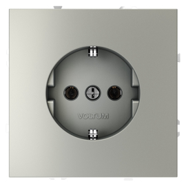 Розетка
S70,  без шторок,  с заземлением,  одинарная,  безвинтовые клеммы,   цвет - сталь,  пластмасса,  VLS040105,  Voltum
 - PULSAL.RU