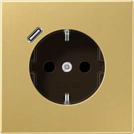 Розетка USB C с электрической розеткой
LS 990,  LS 1912,  LS plus,  LS-design,  FD-design,  USB type-C 5V,  Электр. с USB,  одинарная,   цвет - латунь классическая,  металл,  ME1520-18CC,  ME 1520-18 C C,  JUNG
 - PULSAL.RU