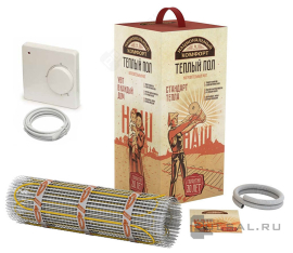 Нагревательный мат с терморегулятором,  Национальный комфорт 2НК,   площадь - 2 м.кв.,   мощность - 300 Вт.,  под плитку, под ламинат и паркет,  двужильный,  2228657,  100035778400,  Национальный комфорт - PULSAL.RU