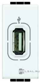 Розетка USB
LivingLight,  LivingLight AIR,  USB данные,  одинарная,   цвет - белый,  пластмасса,  N4285,  BTicino
 - PULSAL.RU
