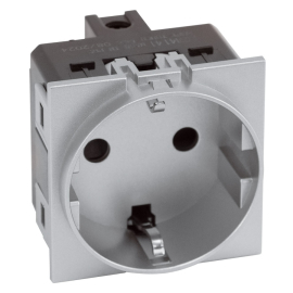 Механизм розетки 
Soft Touch,  со шторками,  с заземлением,  одинарная,  винтовые клеммы,   цвет - серый матовый,  AS4141,  MEITON
 - PULSAL.RU