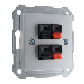 Розетка акустическая
Epsilon,  Retro Liregus,  2 пары,   цвет - алюминий,  пластмасса,  IGL-4-01.E/Mt,  LIREGUS
 - PULSAL.RU