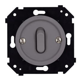 Выключатель
Шедель Бриз,  одноклавишный,  без подсветки,   цвет - титан матовый,  пластмасса,  B3-220-26M,  Bironi
 - PULSAL.RU