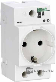 Розетка модульная на DIN-рейку 2P+PEN 16A РМ-102 220В D ЩРН,  ЩРН-П,  ЩРВ,  ЩРВ-П,  ЩЭ,  ЩРУН,  ЩРУВ,  ЩРНМ,  ЩМП, 18012DEK, Dekraft - PULSAL.RU