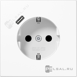 Розетка USB C с электрической розеткой
LS 990,  LS plus,  LS ZERO,  LS-design,  FD-design,  USB type-C 5V,  Электр. с USB,  одинарная,   цвет - белый,  пластмасса,  LS1520-18CWW,  LS 1520-18 C WW,  JUNG
 - PULSAL.RU