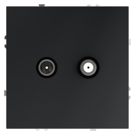 Розетка TV-SAT
S70,  телевизионная (TV),  спутниковая (SAT),  двойная,   цвет - графит,  пластмасса,  VLS060407,  Voltum
 - PULSAL.RU