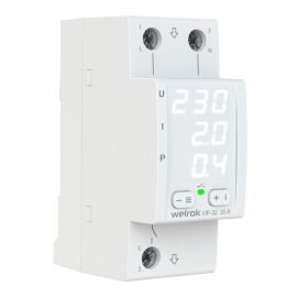 Многофункциональное реле напряжения с контролем тока 1P+N Relay welrok, 1НО, 32А, 220В AC, VIP-32, Welrok - PULSAL.RU