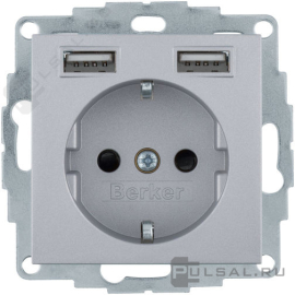 Розетка USB A+A, 2.4А с электрической розеткой
S.1,  B.3,  B.7,  USB type-A 5V,  Электр. с USB,  двойная,   цвет - алюминий матовый,  пластмасса,  48031404,  4803 14 04,  Berker
 - PULSAL.RU