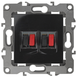 Розетка акустическая
Эра 12,  2 пары,   цвет - черный,  пластмасса,  Б0027466,  12-3112-06,  ЭРА
 - PULSAL.RU