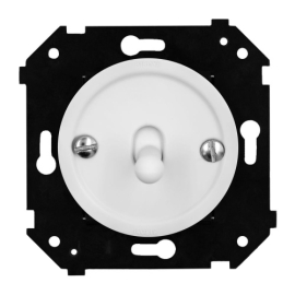 Кнопка тумблерная
Шедель Бриз,  одноклавишный,   цвет - белый матовый,  пластмасса,  B3-230-21M-PB,  Bironi
 - PULSAL.RU