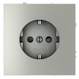 Розетка
S70,  со шторками,  с заземлением,  одинарная,  безвинтовые клеммы,   цвет - сталь,  пластмасса,  VLS040205,  Voltum
 - PULSAL.RU