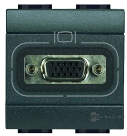 Розетка VGA (HD-15)
LivingLight,  LivingLight AIR,   цвет - антрацит,  пластмасса,  L4282,  BTicino
 - PULSAL.RU