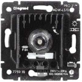 Механизм светорегулятора (диммера) 100-1000 Вт
Galea Life,  поворотный,  лампы накаливания и галогенные 220В (R),  лампы с индукционным (обмоточным) трансформ.(L),  775910,  7 759 10,  Legrand
 - PULSAL.RU