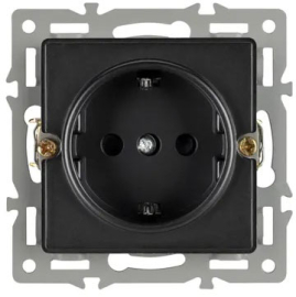 Розетка
PRESTO,  GLARE,  VERSA,  без шторок,  с заземлением,  одинарная,  винтовые клеммы,   цвет - черный,  пластмасса,  043740 ARL,  043740,  Аrlight
 - PULSAL.RU