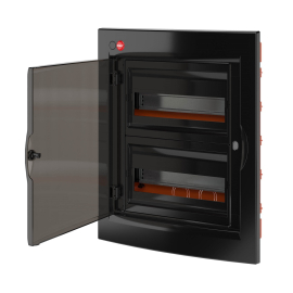 Щит (бокс) RAM base, RAM base, встраиваемый, IP 41,  модулей - 24, пластмасса,  цвет - черный, RB24B4TBD, DKC - PULSAL.RU