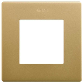 Рамка ICON
Simon 270,  1 пост,   цвет - золото матовое,  вертикальная,  горизонтальная,  пластмасса,  27000610-095,  Simon
 - PULSAL.RU