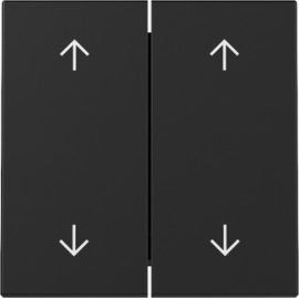 Клавиша двойная со стрелками вверх-вниз (для двух приводов штор) (новое поколение)
Studio,  Standard 55,  E2,  E3,  Event,  Esprit,  без фиксации,  без подсветки,   цвет - черный матовый,  пластмасса,  3297005,  3297 005,  Gira
 - PULSAL.RU