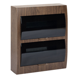 Щит распределительный навесной ЩРН-П-24 темное дерево IP41 EKF PROxima, PROxima BOX, навесной, IP 41,  модулей - 24, пластмасса,  цвет - темное дерево, pb40-n-24-dark, EKF - PULSAL.RU