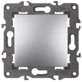 Кнопка Н.О. 
Elegance,  одноклавишный,   цвет - алюминий,  пластмасса,  Б0047864,  14-1111-03,  ЭРА
 - PULSAL.RU