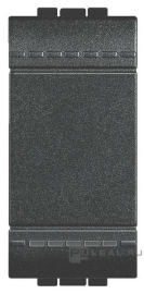 Выключатель
LivingLight,  LivingLight AIR,  одноклавишный,  без подсветки,   цвет - антрацит,  пластмасса,  L4001A,  BTicino
 - PULSAL.RU