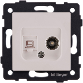 Розетка одиночная TV (тип"мама") + RJ45
Aspekt,  Eleganz,  Reflex,  телевизионная (TV),  одинарная,   цвет - кашемир матовый,  пластмасса,  REA-021CM,  Kollinger
 - PULSAL.RU