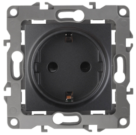 Розетка
Эра 12,  со шторками,  с заземлением,  одинарная,   цвет - антрацит,  пластмасса,  Б0014691,  12-2102-05,  ЭРА
 - PULSAL.RU