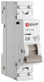 Автоматический выключатель ВА 47-63N PROxima, 1 полюс, 8А, C, 4,5 кА, M634108C, EKF - PULSAL.RU