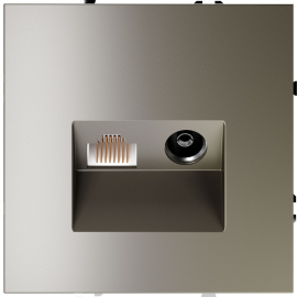 Розетка одиночная TV+RJ45
S70,  телевизионная (TV),  одинарная,   цвет - шелк,  пластмасса,  VLS060704,  Voltum
 - PULSAL.RU