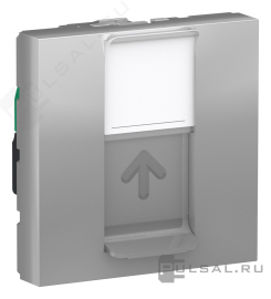 Розетка компьютерная RJ45 Cat.5e (UTP)
Unica System+,  Unica New Studio modular,  одинарная,   цвет - алюминий,  пластмасса,  NU341130,  Schneider Electric
 - PULSAL.RU