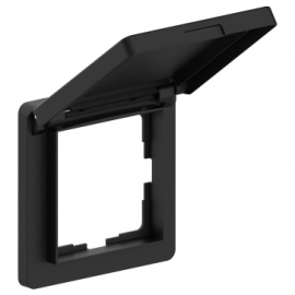 Рамка с защитной крышкой
R2,   цвет - черный матовый,  85506PB,  Wedder
 - PULSAL.RU