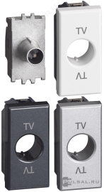 Розетка проходная
Axolute,  Axolute AIR,  телевизионная (TV),  одинарная,   цвет - антрацит, алюминий, белый,  пластмасса,  H4202P14,  BTicino
 - PULSAL.RU