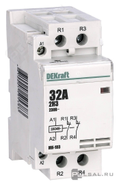 Модульный контактор МК-103, 1НО+1НЗ, 40А, 220В AC, 18079DEK, Dekraft - PULSAL.RU