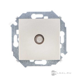 Розетка одиночная
Simon 15,  телевизионная (TV),  одинарная,   цвет - шампань,  пластмасса,  1591475-034,  Simon
 - PULSAL.RU