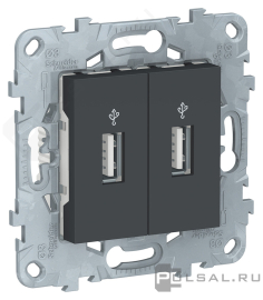 Розетка 2хUSB для данных
Unica New Pure,  Unica New Studio,  USB данные,  двойная,   цвет - антрацит,  пластмасса,  NU542754,  Schneider Electric
 - PULSAL.RU