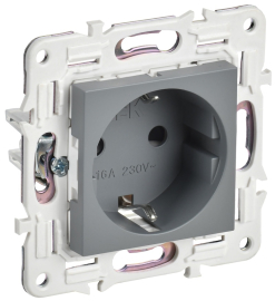 Розетка
Skandy,  со шторками,  с заземлением,  одинарная,  безвинтовые клеммы,   цвет - серый,  пластмасса,  SK-R14-16-1-K03,  IEK
 - PULSAL.RU